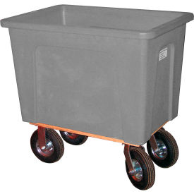 Plastic Box Truck 16 Bushel Gray 8" Casters