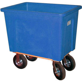 Plastic Box Truck 20 Bushel Blue 8" Casters