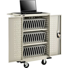 Mobile Storage & Charging Cart for 36 iPads & Tablets, Putty, Assembled