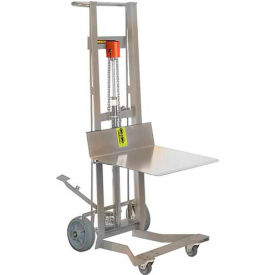 Stainless Steel 4 Wheel Foot Pedal Platform Lift Truck 750 Lb