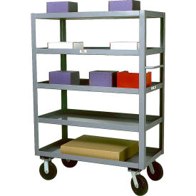 Service Cart w/5 Shelves & Polyolefin Wheels, 3000 lb Capacity, 36"L x 18"W x 69-1/2"H, Gray