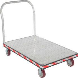 Aluminum Treadplate Deck Platform Truck ATP-C-3048 1 Handle 3600 Lb. Cap.