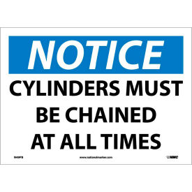 Safety Signs - Notice Cylinders Must Be Chained - Vinyl 10"H X 14"W