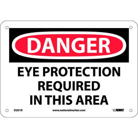 Safety Signs - Danger Eye Protection - Rigid Plastic 7"H X 10"W