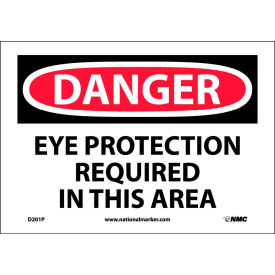 Safety Signs - Danger Eye Protection - Vinyl 7"H X 10"W