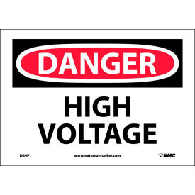 Safety Signs - Danger High Voltage - Vinyl 7"H X 10"W