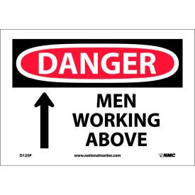 Safety Signs - Danger Men Working Above - Vinyl 7"H X 10"W