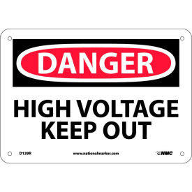 Safety Signs - Danger High Voltage Keep Out - 7"H x 10"W