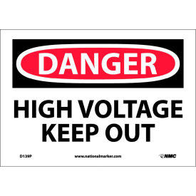 Safety Signs - Danger High Voltage Keep Out - Vinyl 7"H X 10"W