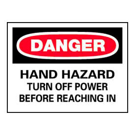 Signs With Safety Message Legend-Danger Hand Hazard