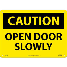Safety Signs - Caution Open Door Slowly - Aluminum