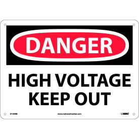 Danger High Voltage Keep Out - Rigid Plastic 10"H X 14"W