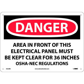 Safety Signs - Danger Area - Rigid Plastic 10"H X 14"W