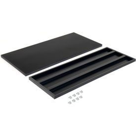 Shelves For 48"Wx18"D Storage Cabinet, Black, 2 Pack