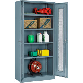 Storage Cabinet, Expanded Metal Door, 36"W x 18"D x 78"H, Assembled, Gray