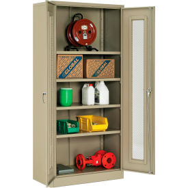 Storage Cabinet, Expanded Metal Door, 36"W x 18"D x 78"H, Assembled, Tan