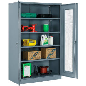 Storage Cabinet, Expanded Metal Door, 48"W x 24"D x 78"H, Unassembled, Gray
