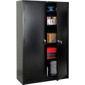 Storage Cabinet, Turn Handle, 48"W x 18"D x 78"H, Black, Unassembled