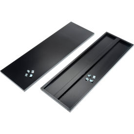 Shelves For 36"Wx24"D Storage Cabinet, Black, 2 Pack