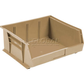 Plastic Hang & Stack Bin, 16-1/2 x 14-3/4 x 7 Ivory