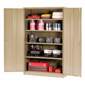 Storage Cabinet, Turn Handle, 48"W x 24"D x 78"H, Tan, Unassembled