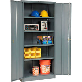 Storage Cabinet, Turn Handle, 36"W x 18"D x 78"H, Gray, Assembled