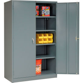 Storage Cabinet, Turn Handle, 48"W x 24"D x 78"H, Gray, Assembled