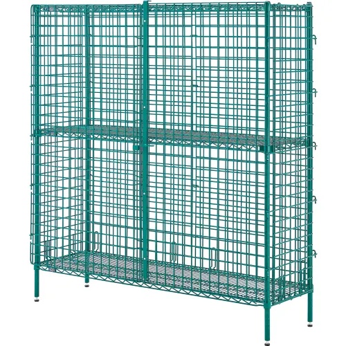 Security Unit, Poly-Green, 1 Quick Adjust Shelf, 36"W x 24"D x 66"H