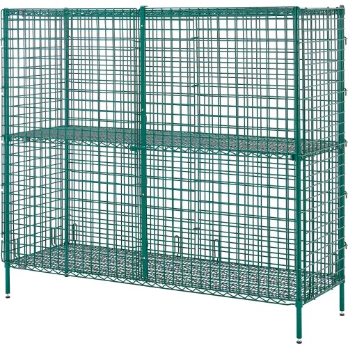 Security Unit, Poly-Green, 1 Quick Adjust Shelf, 60"W x 24"D x 66"H