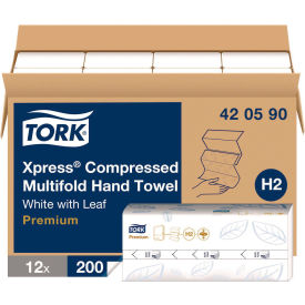 Xpress Compressed Multifold Hand Towels, White, 200 Sheets/Pack, 12 Packs/Carton