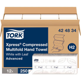 Xpress Compressed Multifold Hand Towels, White, 250 Sheets/Pack, 12 Packs/Carton