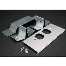 Offset Duplex Receptacle Cover & Bracket for Divided Raceway, 6"L