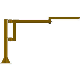 Medium-Duty Free-Standing Articulating Jib Crane, 250 Lb. Cap, 16' Span, 10' UnderBeam Height