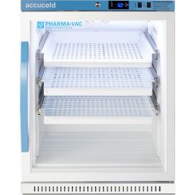 ADA Vaccine Refrigerator, 24-3/8"W x 24-3/8 "D x 32.5"H, Glass Door, Drawers Shelf
