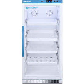 Upright Vaccine Refrigerator, 8 Cubic Ft Cap., Removable Drawers Shelf, Glass Door