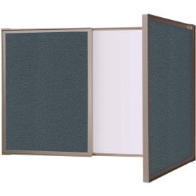 VisuALL Conference Cabinet, 36"W x 24"H, Tack Surface/Whiteboard Combo, Gray