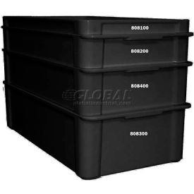 Molded Fiberglass Fibrestat ESD Stacking Tote, 23-3/8"L x 12"W x 6"H, Black