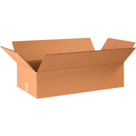 Flat Cardboard Corrugated Boxes, 24"L x 12"W x 6"H, Kraft