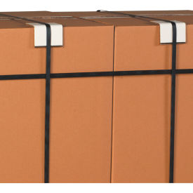 Light Duty Strapping Protectors, 6"L x 3"H x 3"D x 0.225" Thick, White, Pack of 300
