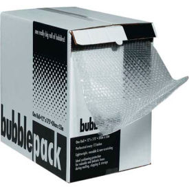 Perforated Bubble Roll W/Dispenser, 12"W x 65'L x 1/2" Bubble, Clear