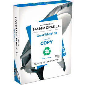 Recycled Print Paper - White - 20 lbs. - 8-1/2" x 11" - 5000 Sheets/Carton
