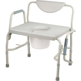 Deluxe Bariatric Drop-Arm Commode, Assembled, 1000 lb. Weight Capacity