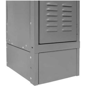Steel Locker Accessory, Closed Side Base 15"D x 6"H - Dark Gray