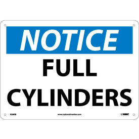 OSHA Sign, Notice Full Cylinders, 10" X 14", White/Blue/Black
