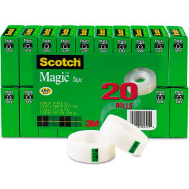 Magic Tape Value Pack, 3/4" x 1000", 1" Core, Clear, 20/Pack