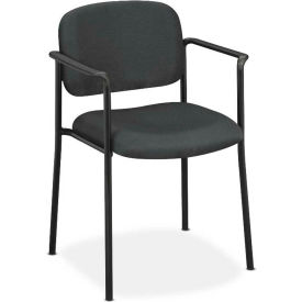 Stacking Guest Chair with Arms - Fabric - Charcoal