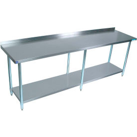 430 Stainless Steel Table, 96 x 24", Undershelf, 1-1/2" Backsplash, 18 Gauge