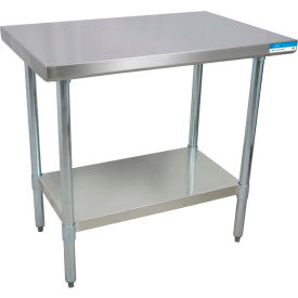430 Stainless Steel Table, 60 x 18", Galvanized Undershelf, 18 Gauge