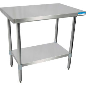 430 Stainless Steel Table, 72 x 24", Adjustable Undershelf, 18 Gauge