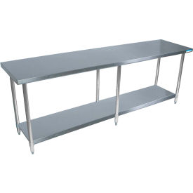 430 Stainless Steel Table, 97 x 24", Adjustable Undershelf, 18 Gauge